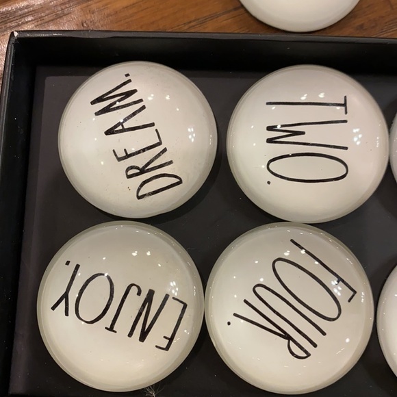 Rae Dunn  Glass Dome Magnet Set of 7 Enjoy hold dream one two four six - Picture 3 of 4